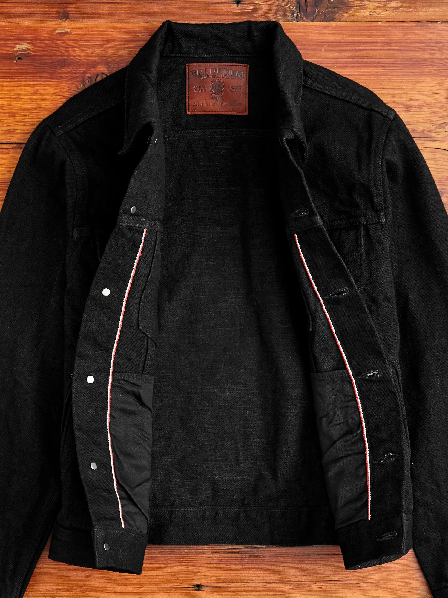 02527PRZ-BK "Secret Denim" 20oz Black Selvedge Denim Jacket