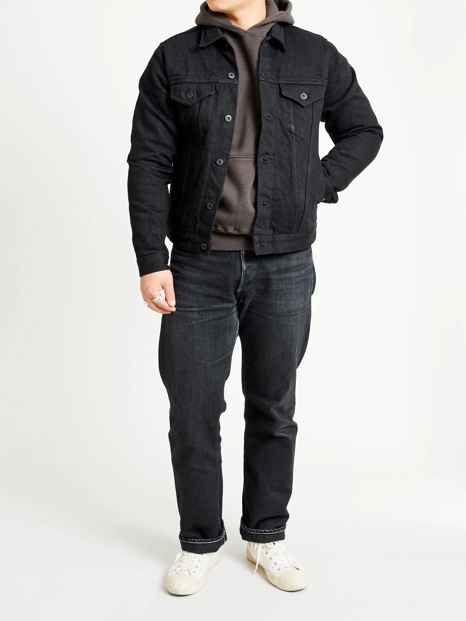 02527PRZ-BK "Secret Denim" 20oz Black Selvedge Denim Jacket