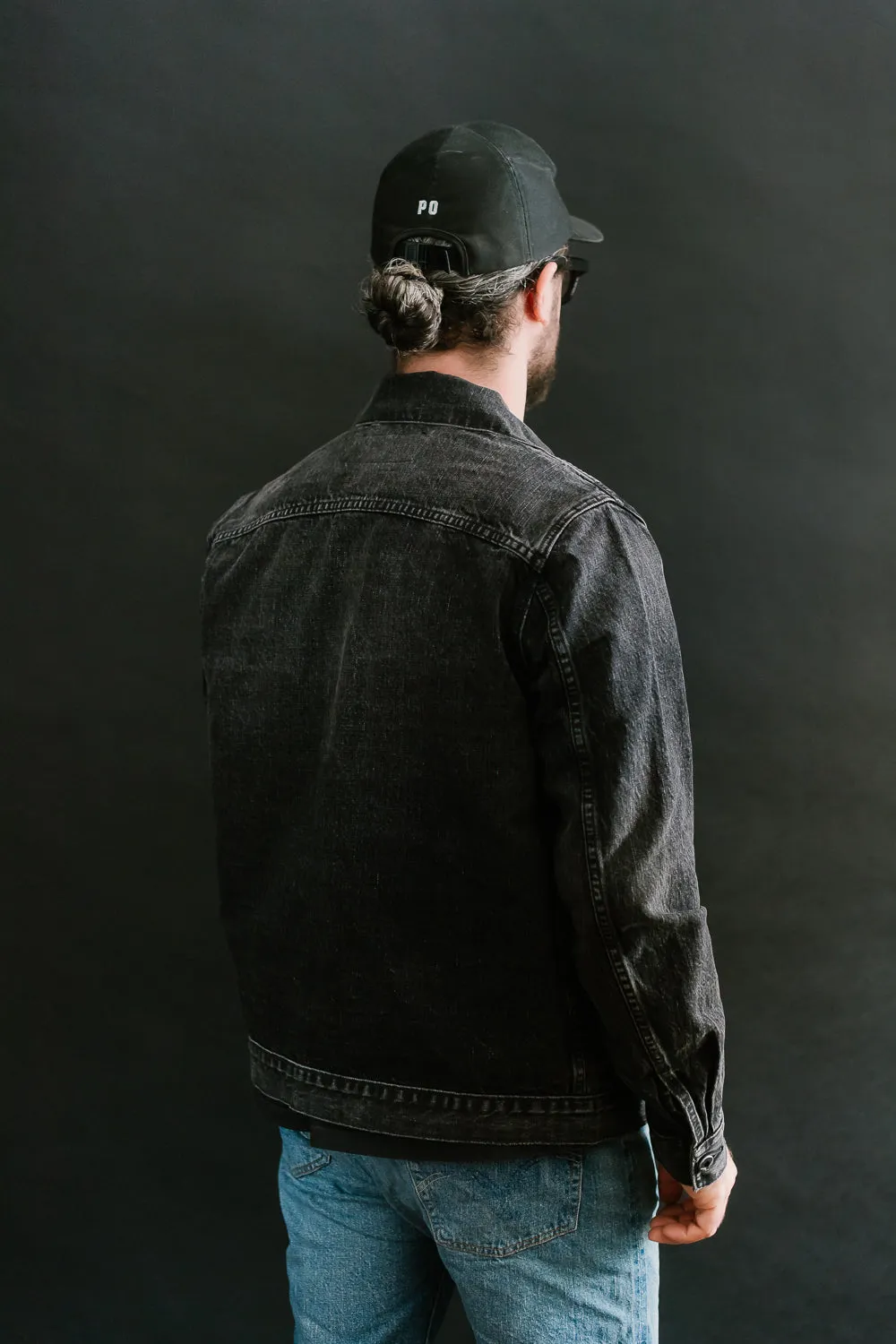 15oz - Stealth Wash Selvedge Denim Cruiser Jacket - Black