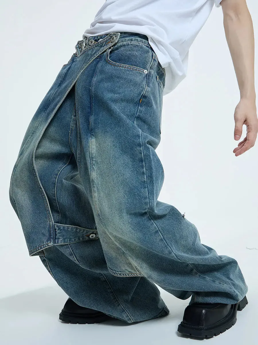 【23s September.】Statement Cross-panel Denim Jeans