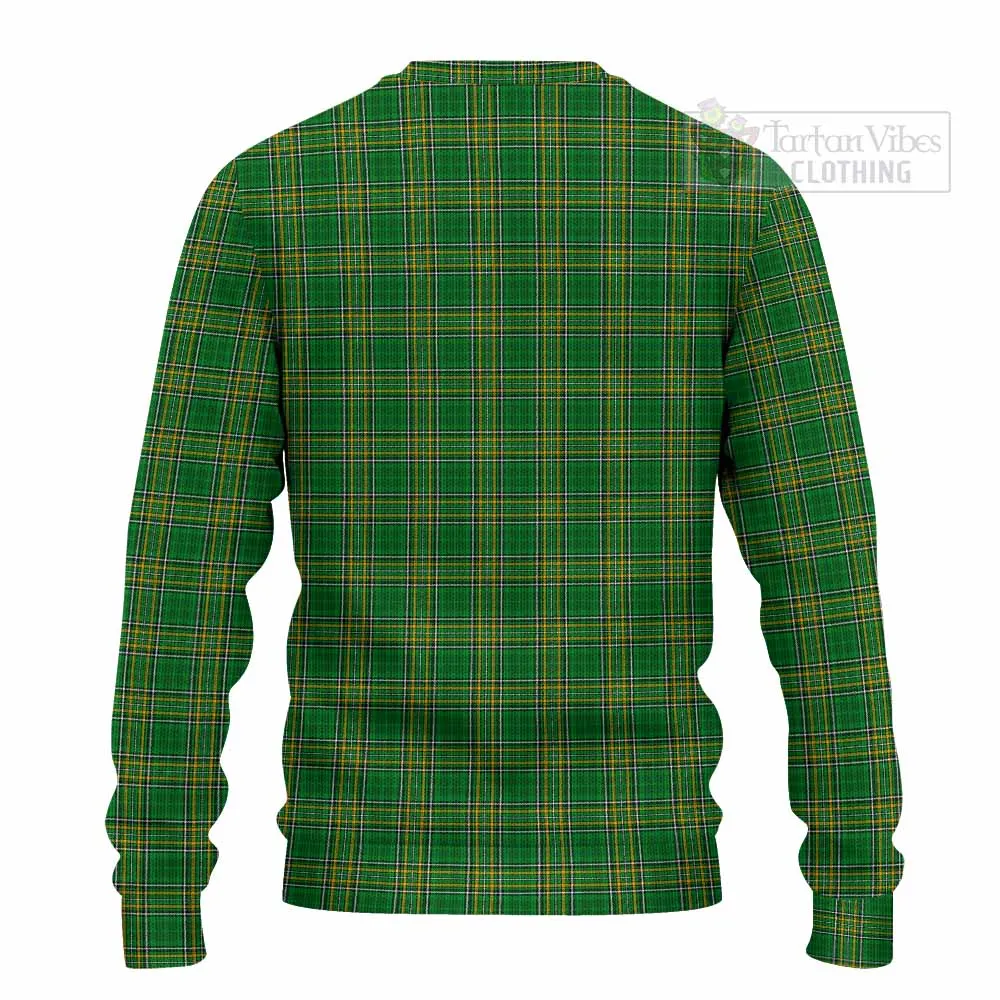 Adair Irish Clan Tartan Knitted Sweater with Coat of Arms