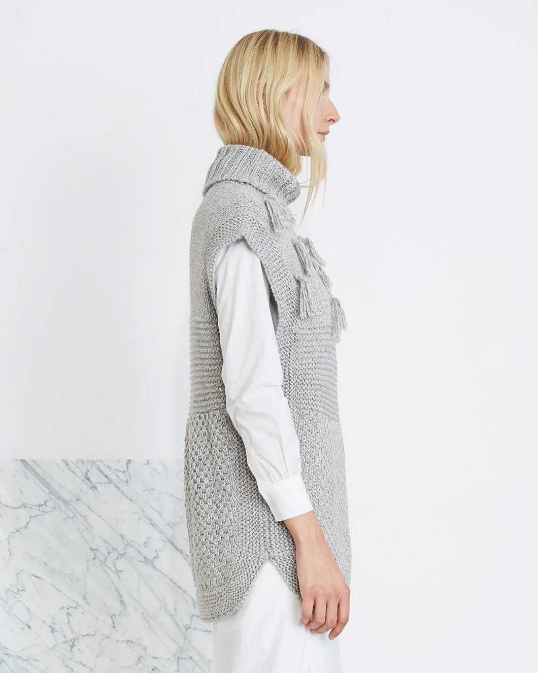 Apiece Apart | Ines Fringe Vest in Grey - FINAL SALE