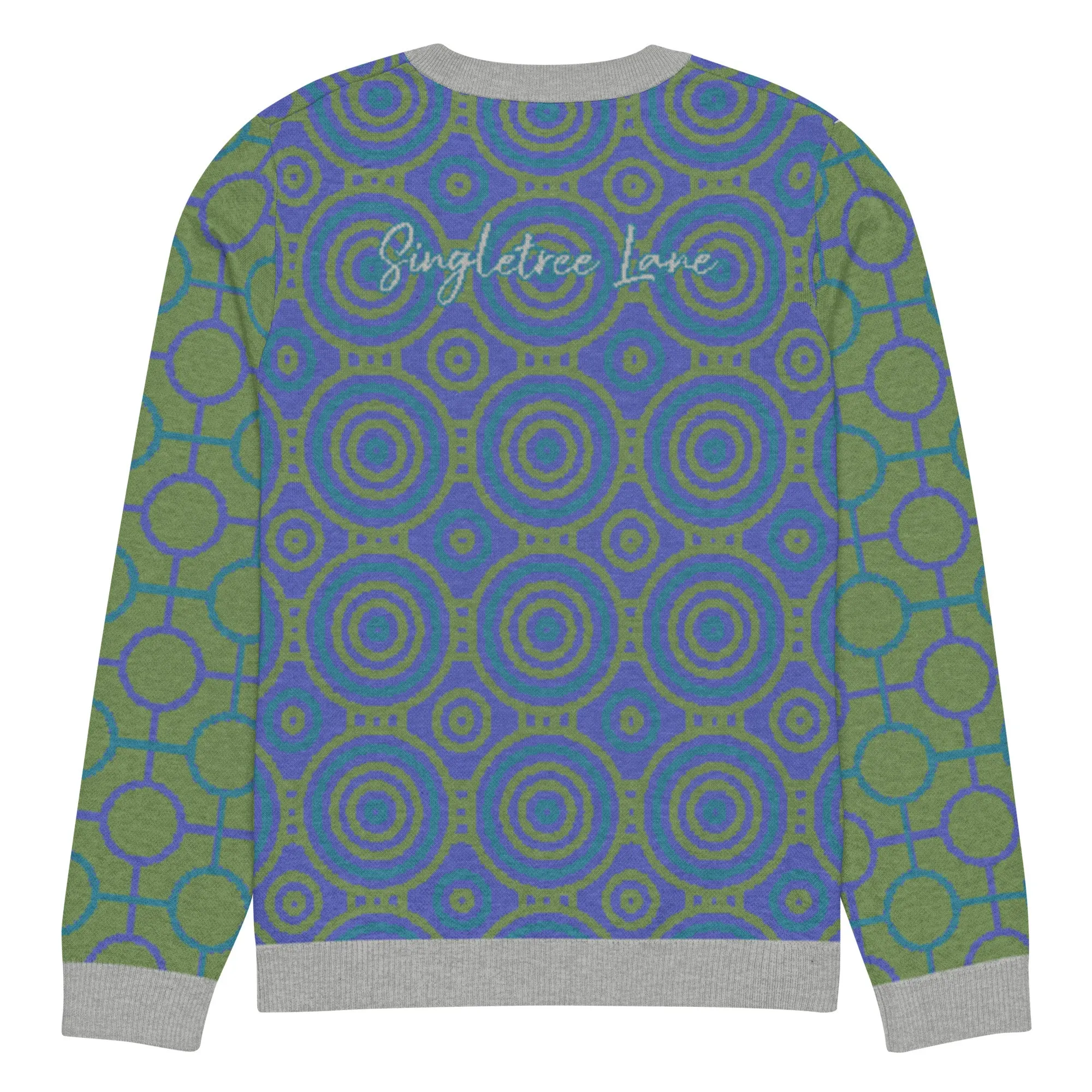 Aventurine Green Calypso Swirl Knitted Crewneck Sweater