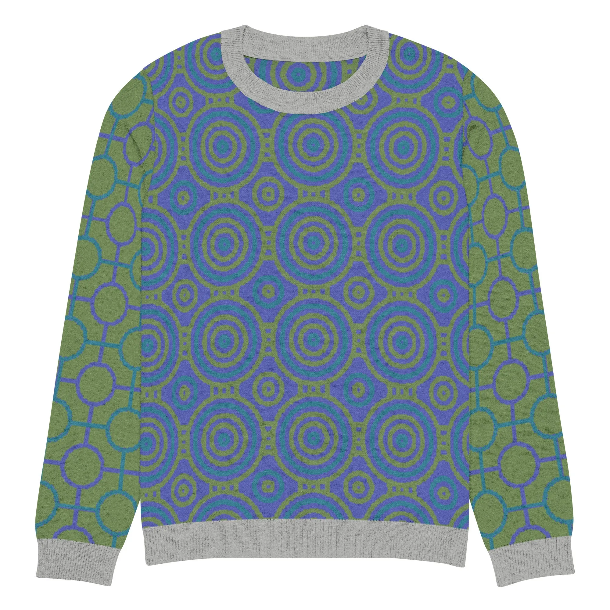 Aventurine Green Calypso Swirl Knitted Crewneck Sweater