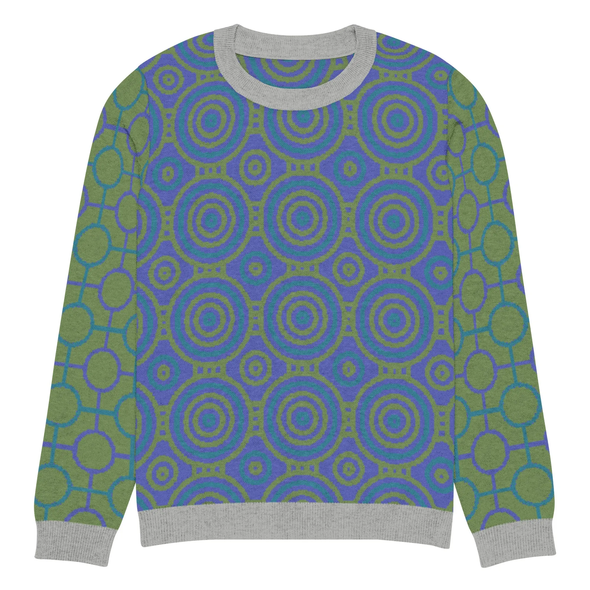 Aventurine Green Calypso Swirl Knitted Crewneck Sweater