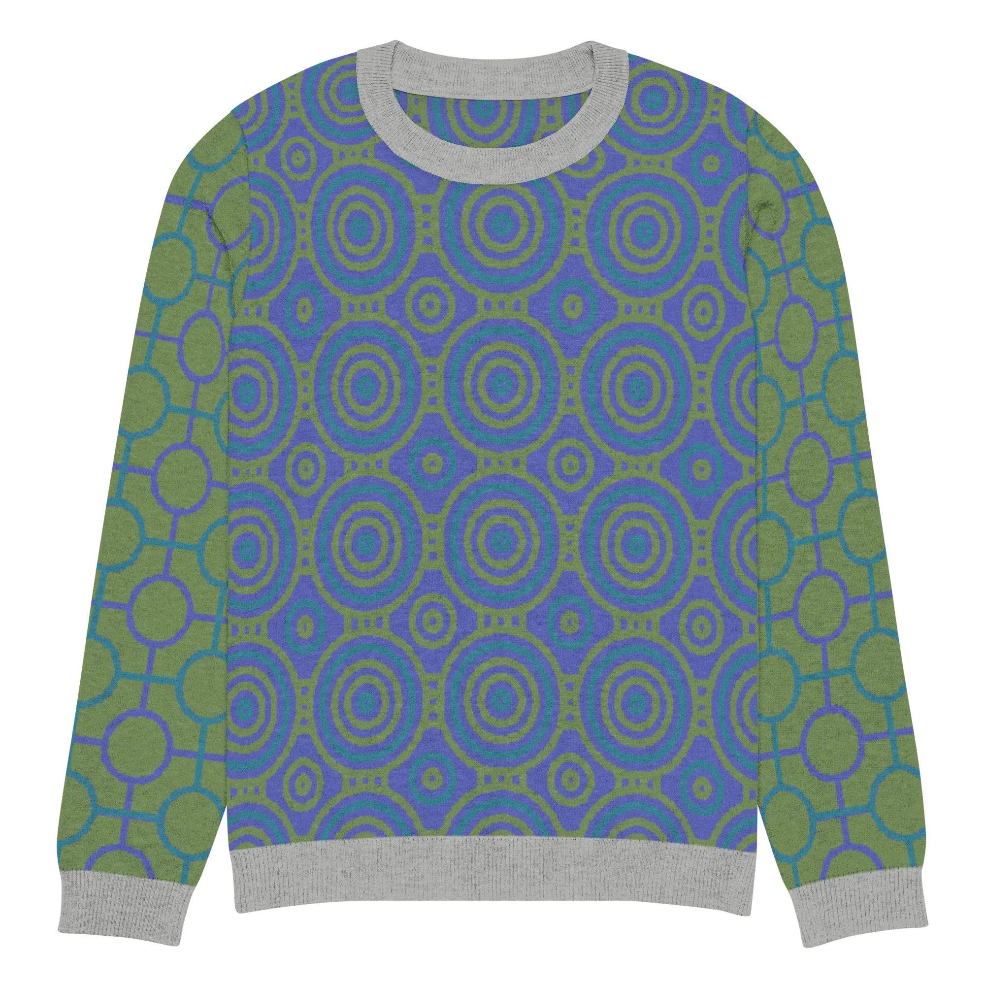 Aventurine Green Calypso Swirl Knitted Crewneck Sweater