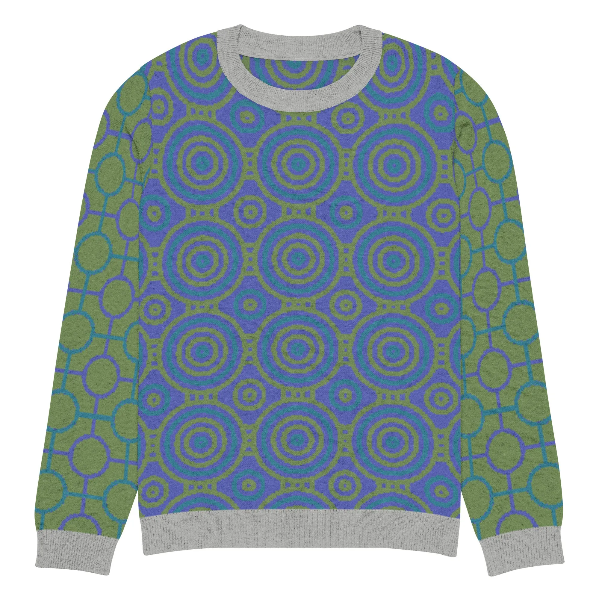 Aventurine Green Calypso Swirl Knitted Crewneck Sweater