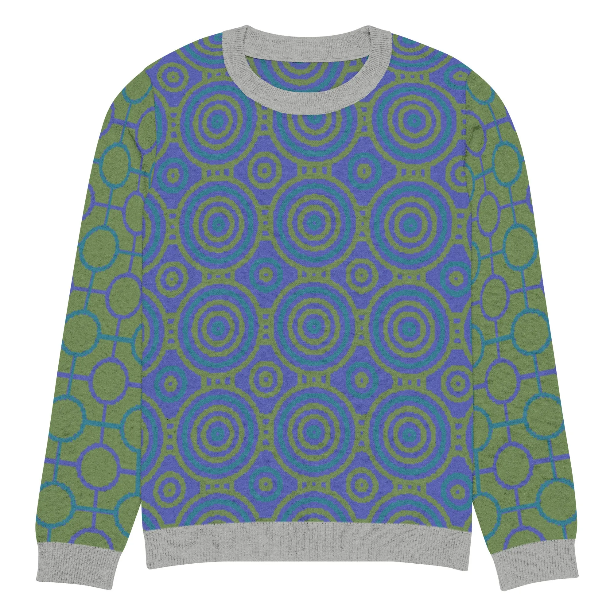 Aventurine Green Calypso Swirl Knitted Crewneck Sweater