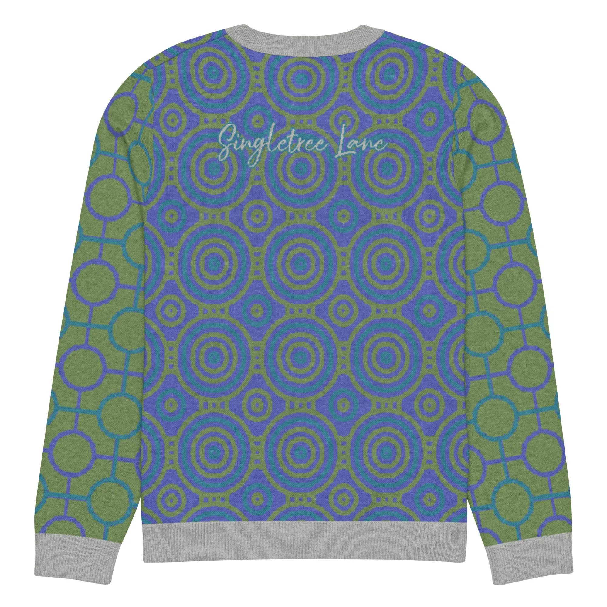 Aventurine Green Calypso Swirl Knitted Crewneck Sweater