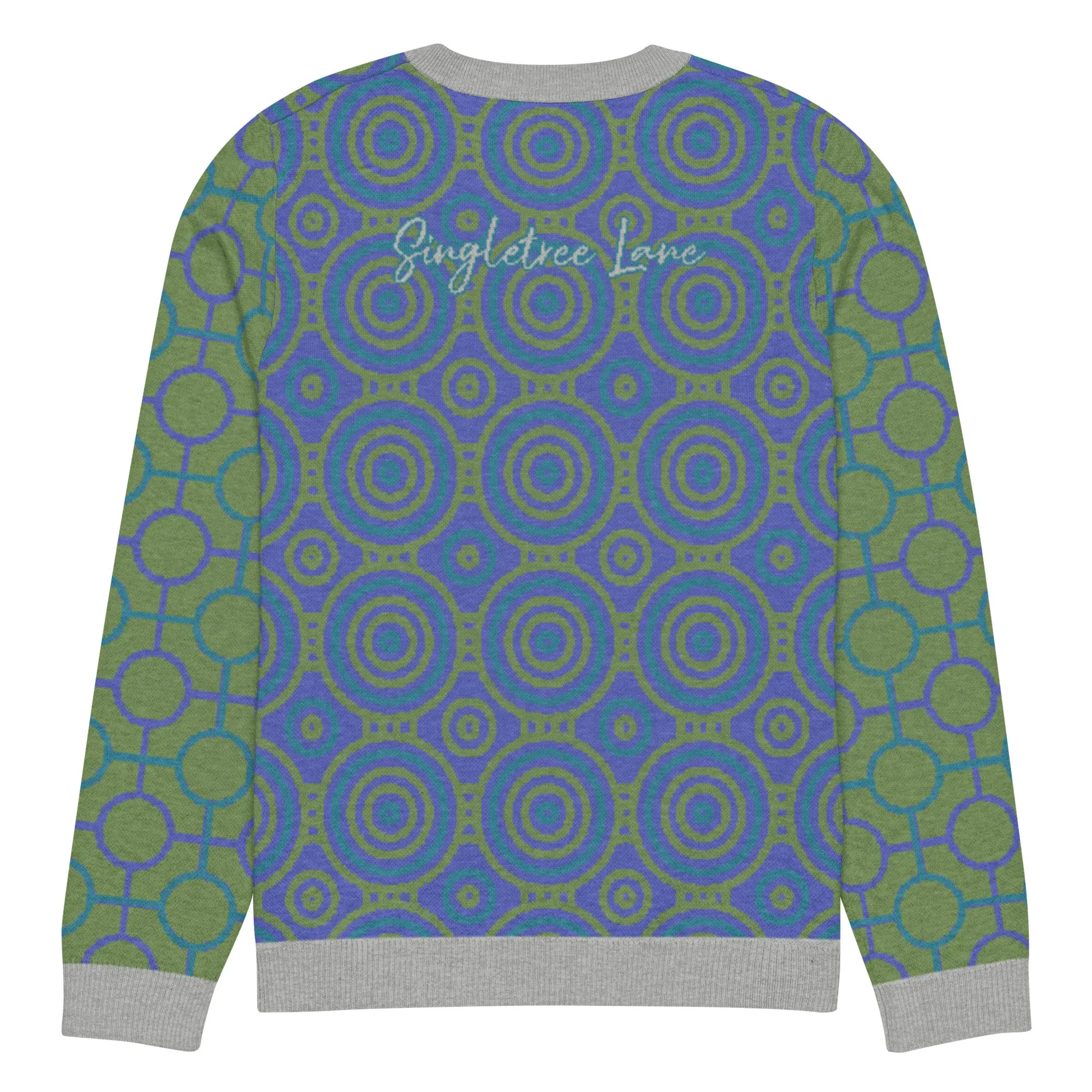 Aventurine Green Calypso Swirl Knitted Crewneck Sweater