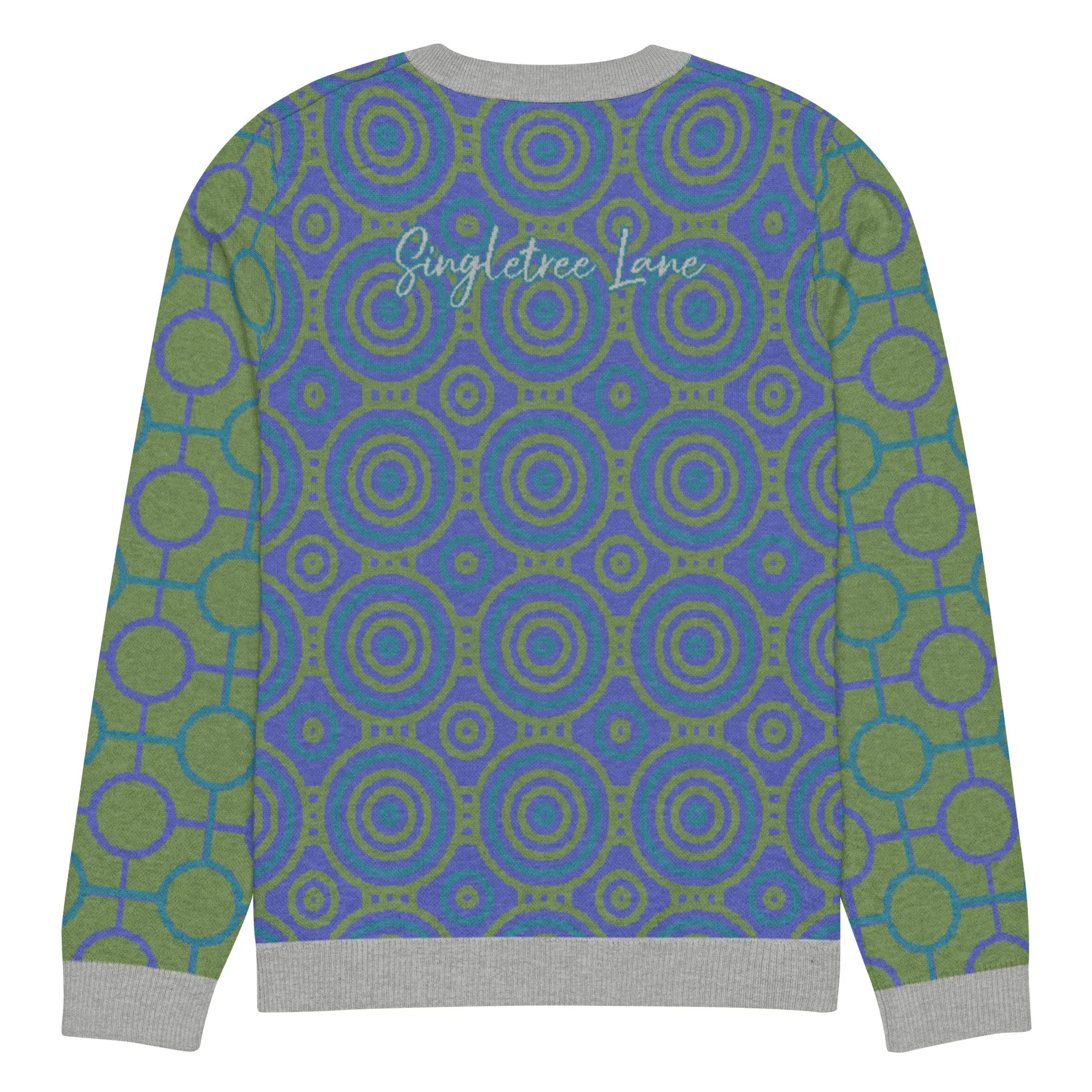 Aventurine Green Calypso Swirl Knitted Crewneck Sweater