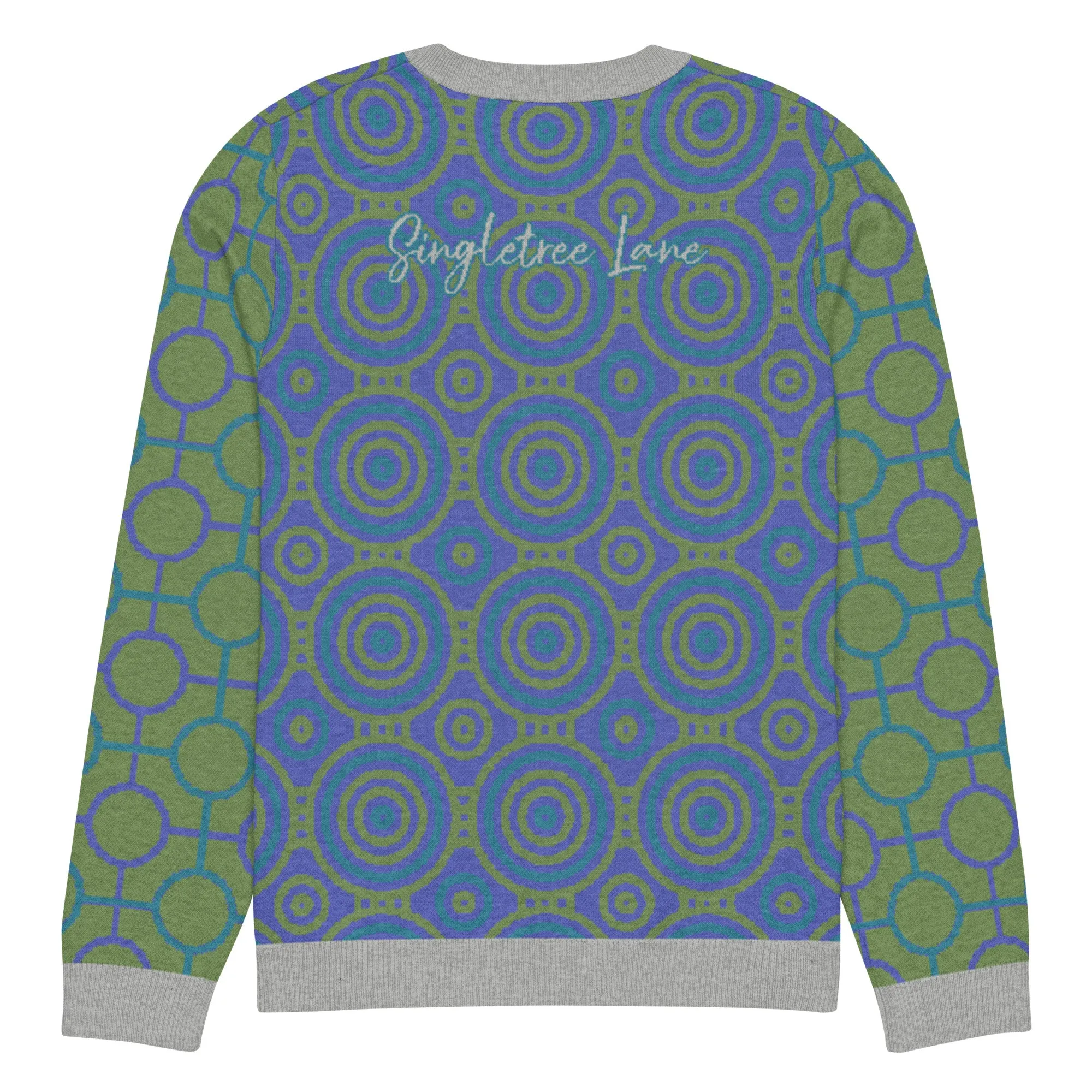 Aventurine Green Calypso Swirl Knitted Crewneck Sweater