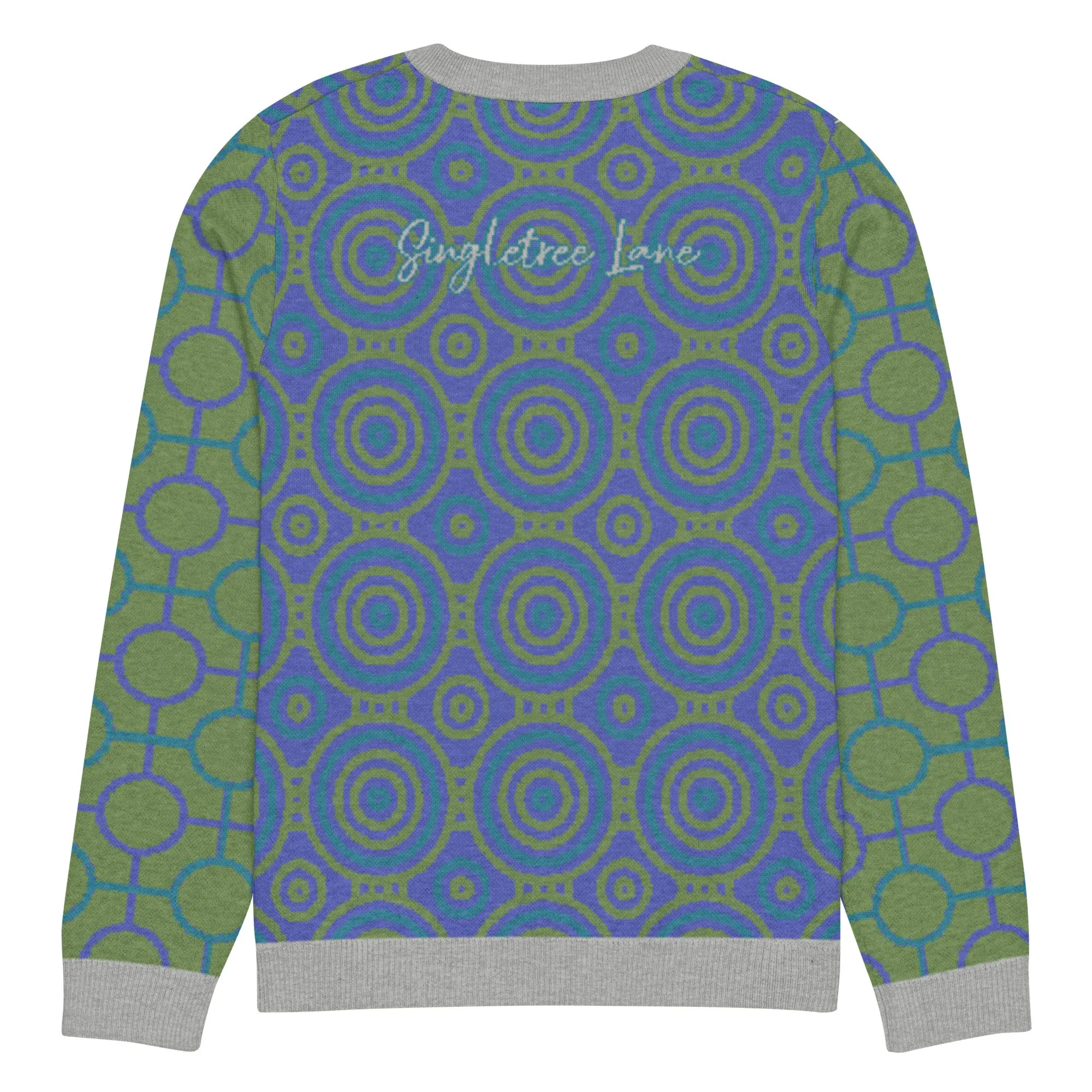 Aventurine Green Calypso Swirl Knitted Crewneck Sweater