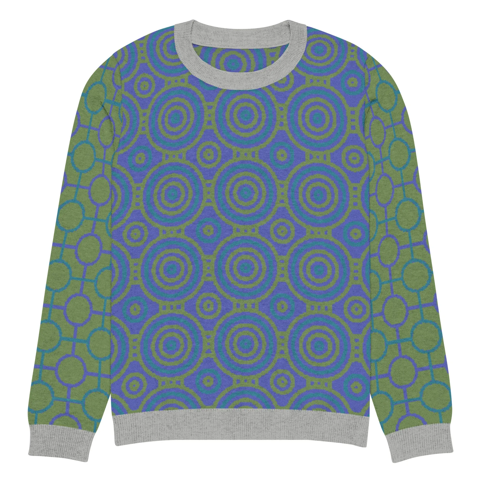 Aventurine Green Calypso Swirl Knitted Crewneck Sweater