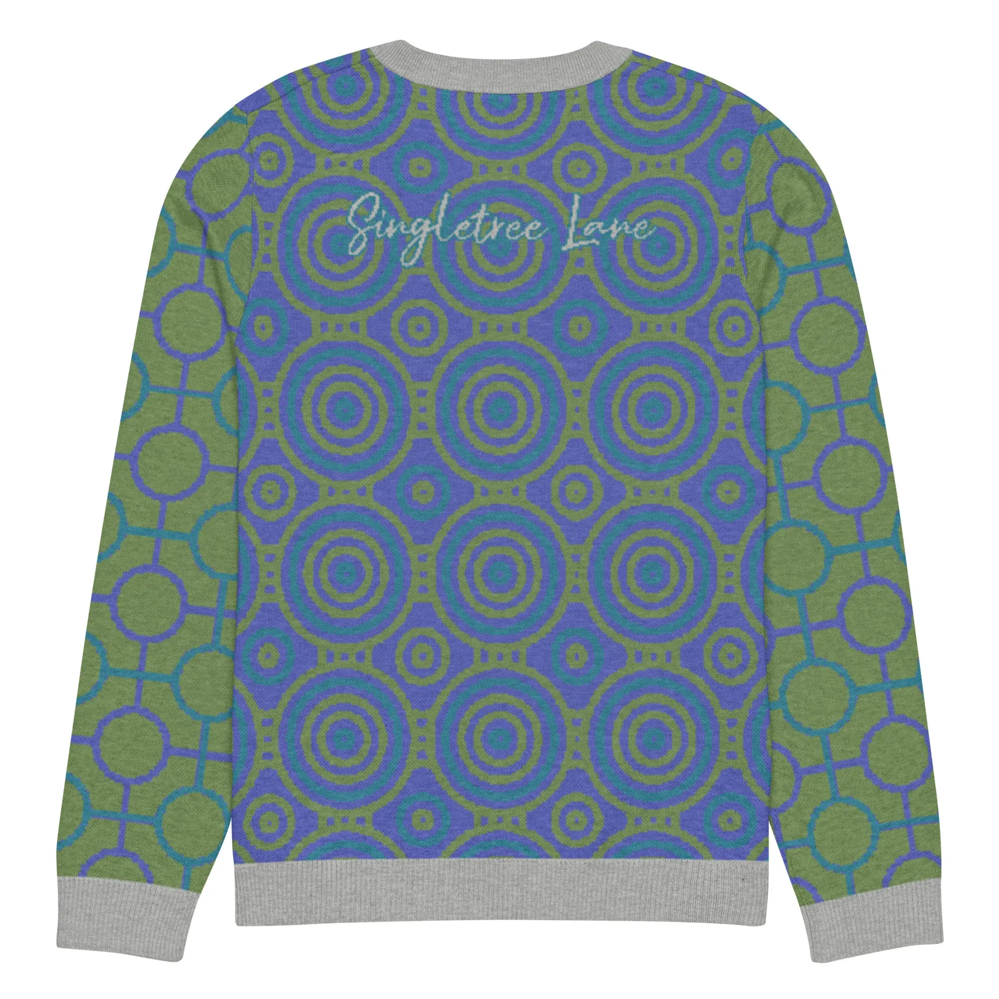 Aventurine Green Calypso Swirl Knitted Crewneck Sweater