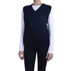 Balmoral Women V-Neck Wool Blend Knit Slipover Sweater Vest