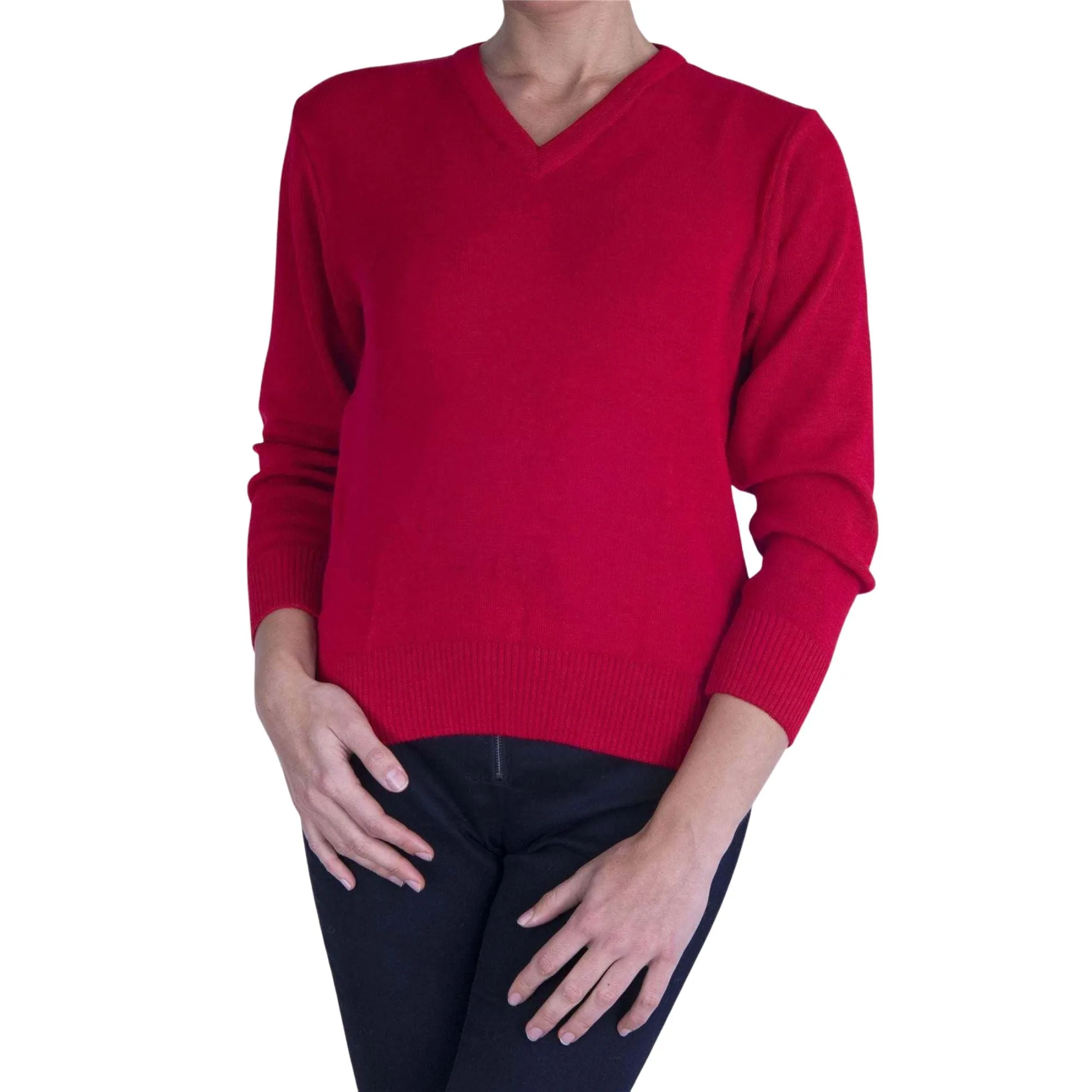 Balmoral Women V-Neck Wool Mix Teflon Coated Ladies Jumper 9 Colours