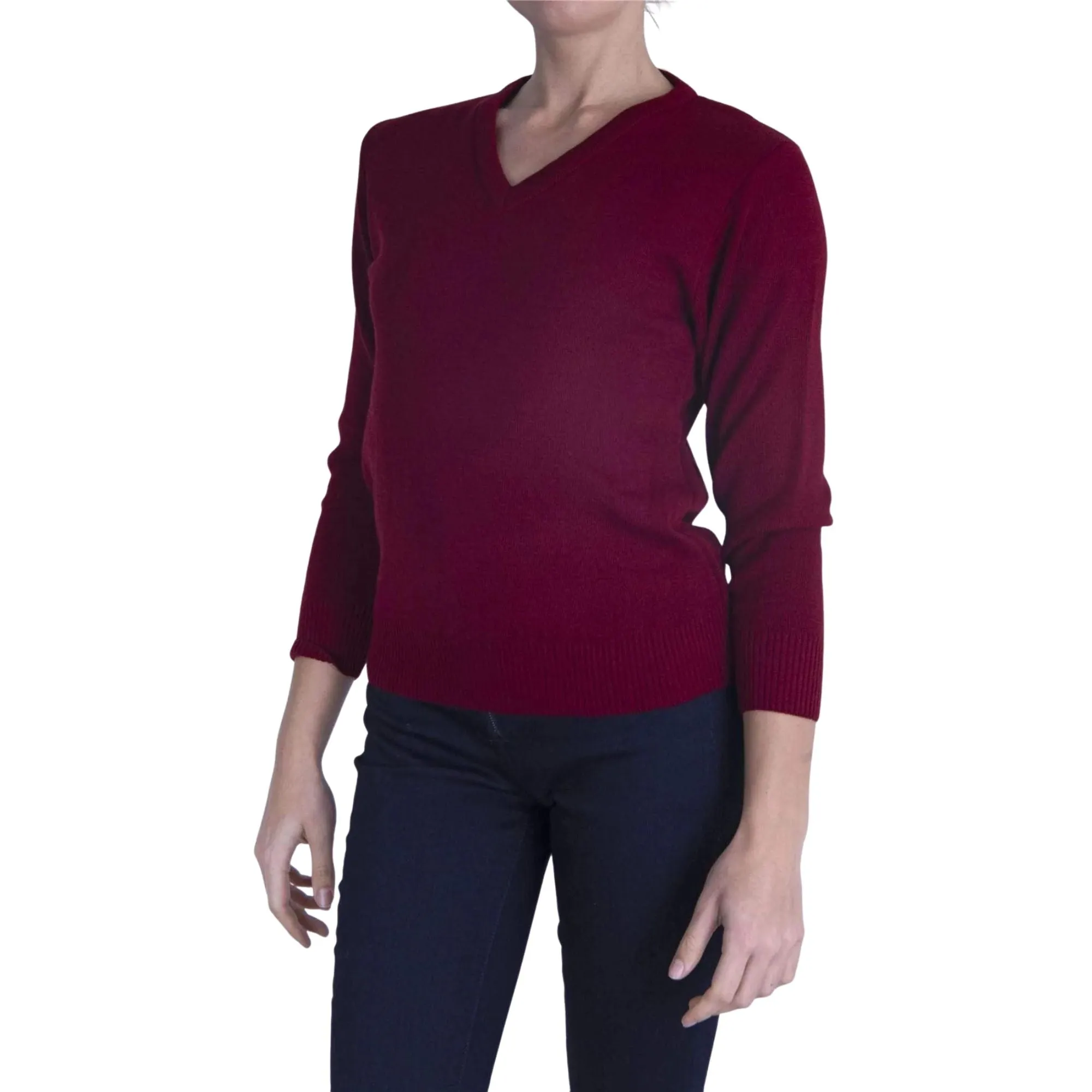 Balmoral Women V-Neck Wool Mix Teflon Coated Ladies Jumper 9 Colours