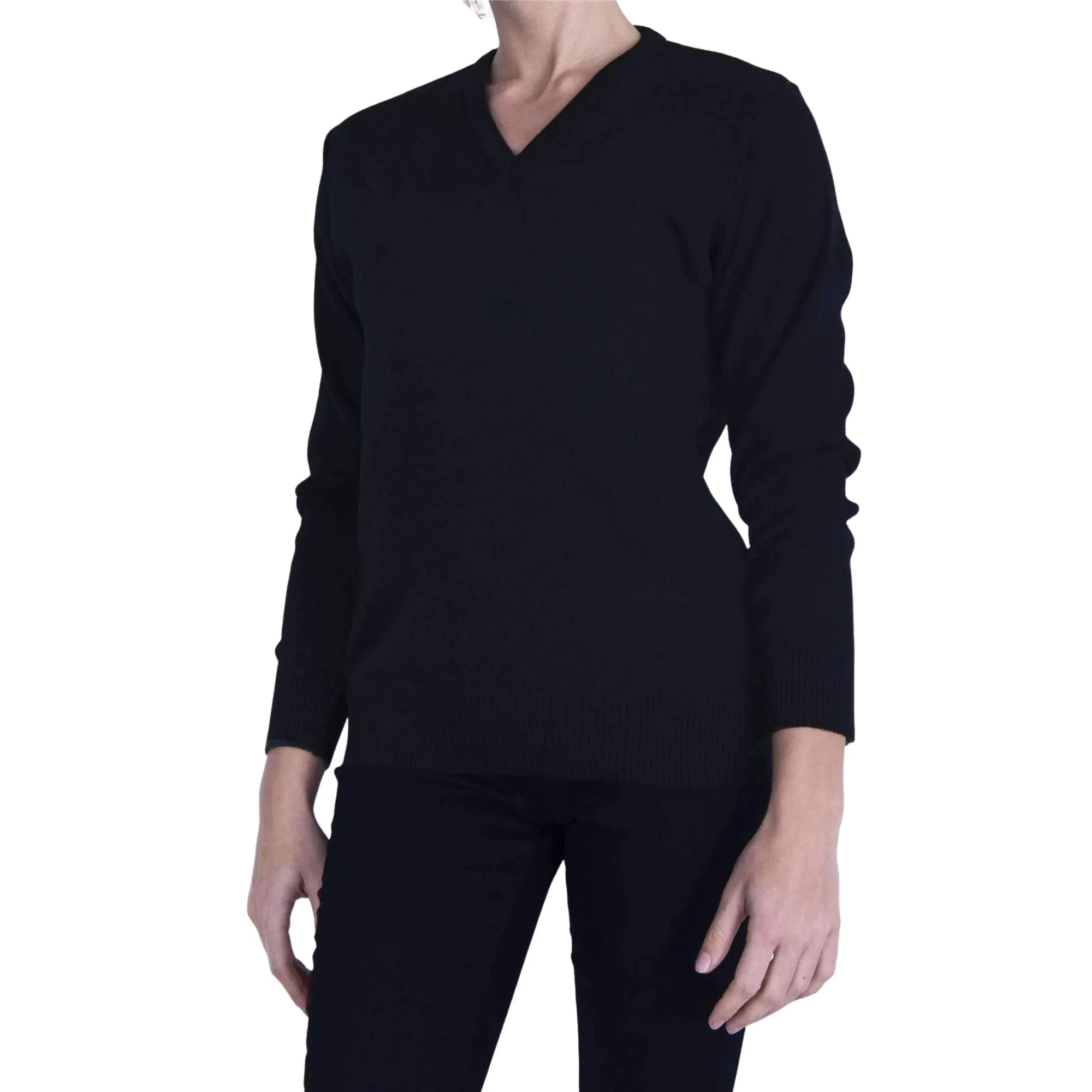 Balmoral Women V-Neck Wool Mix Teflon Coated Ladies Jumper 9 Colours