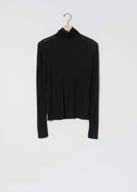 Bamboo Jersey Turtleneck — Black