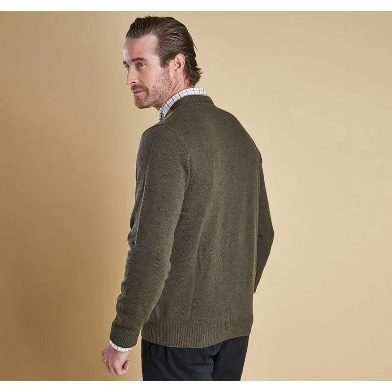 Barbour Nelson Essential Lambswool Crew Neck Mens Jumper - Seaweed