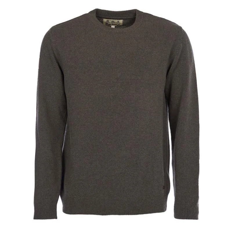 Barbour Nelson Essential Lambswool Crew Neck Mens Jumper - Seaweed