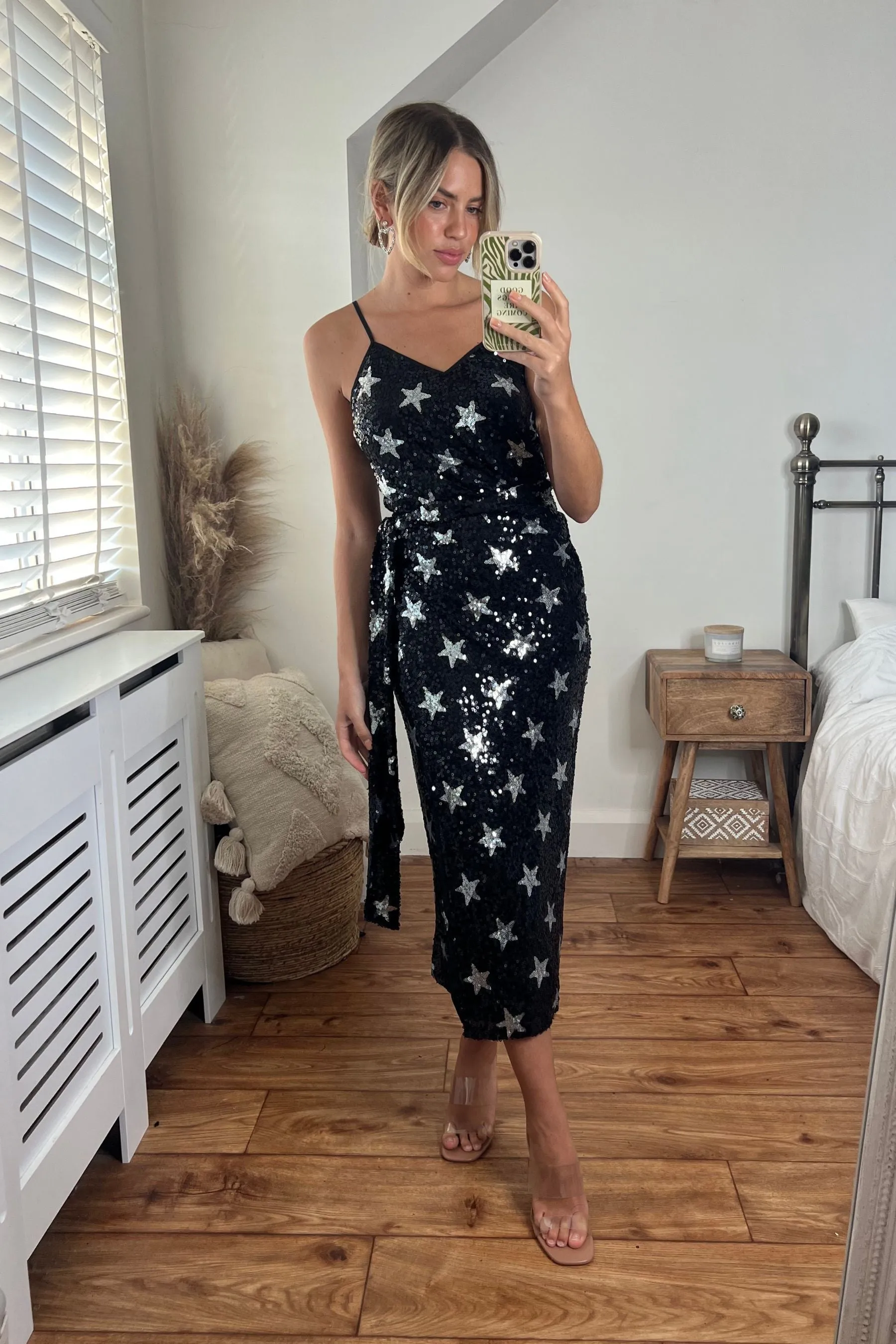 Beau Wrap Midi Skirt / Sequin Star