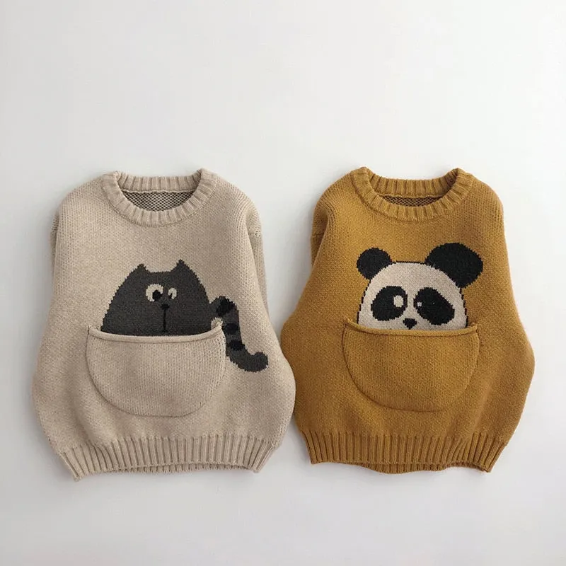 Boys Knitwear Pullover Outwear Cartoon Sweater for 1-6 yrs