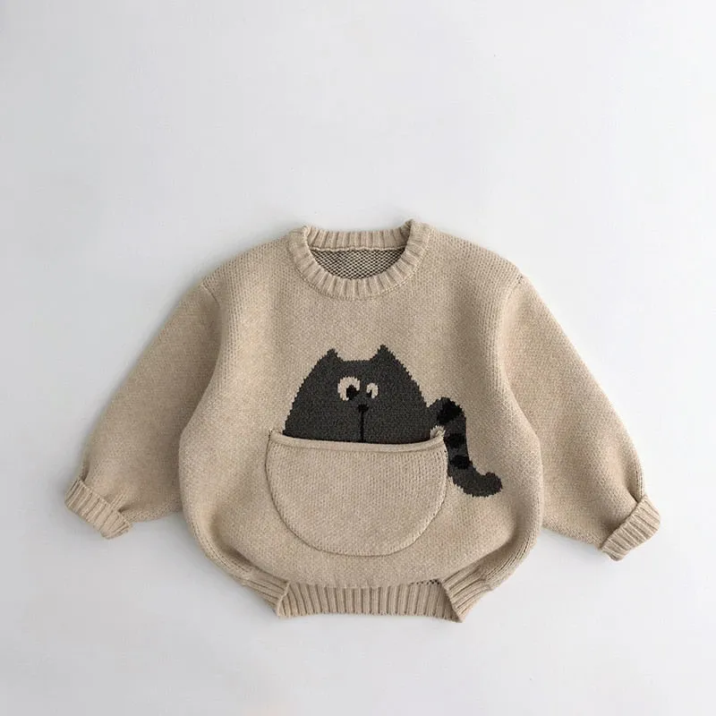 Boys Knitwear Pullover Outwear Cartoon Sweater for 1-6 yrs