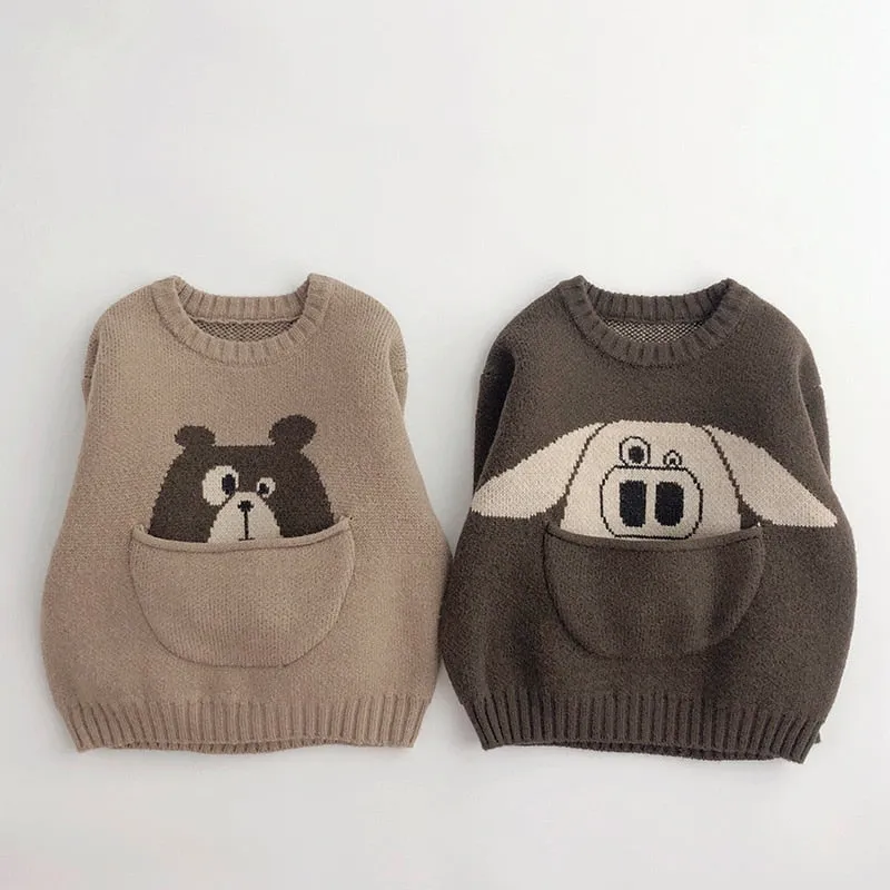 Boys Knitwear Pullover Outwear Cartoon Sweater for 1-6 yrs