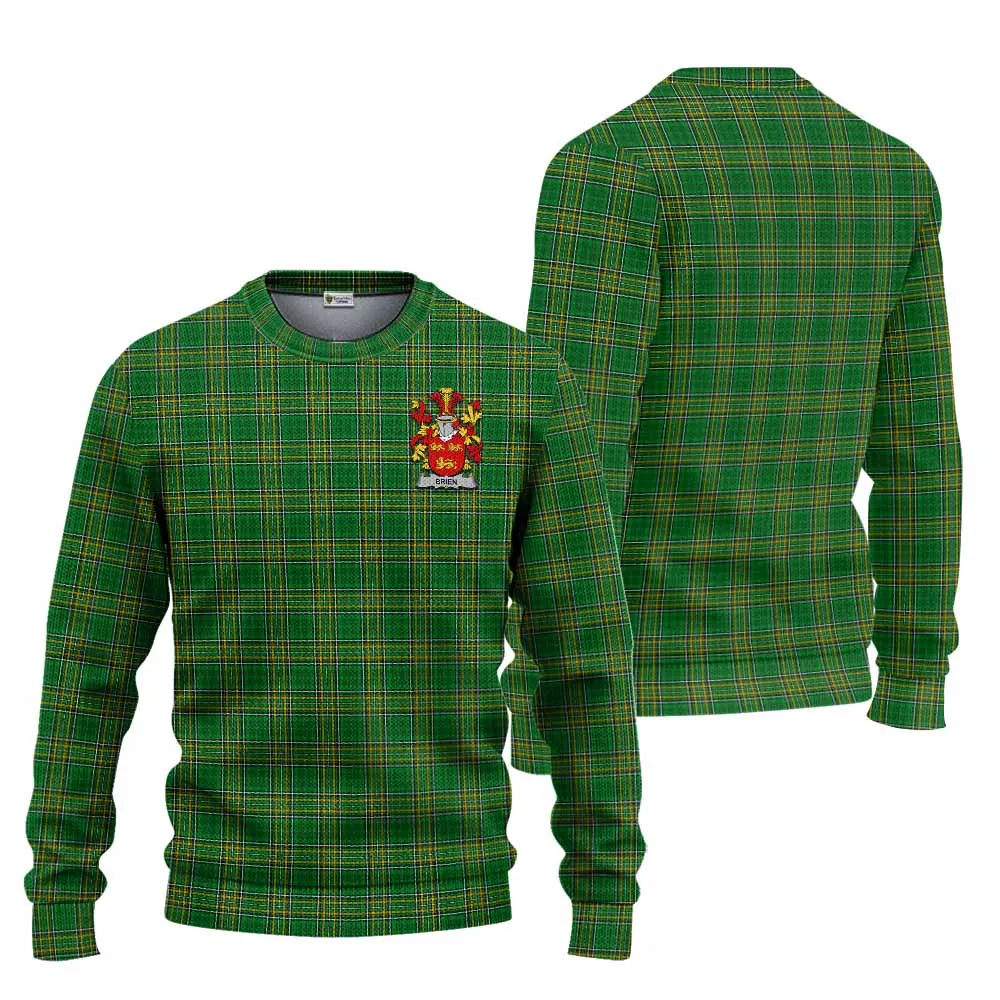 Brien Irish Clan Tartan Knitted Sweater with Coat of Arms