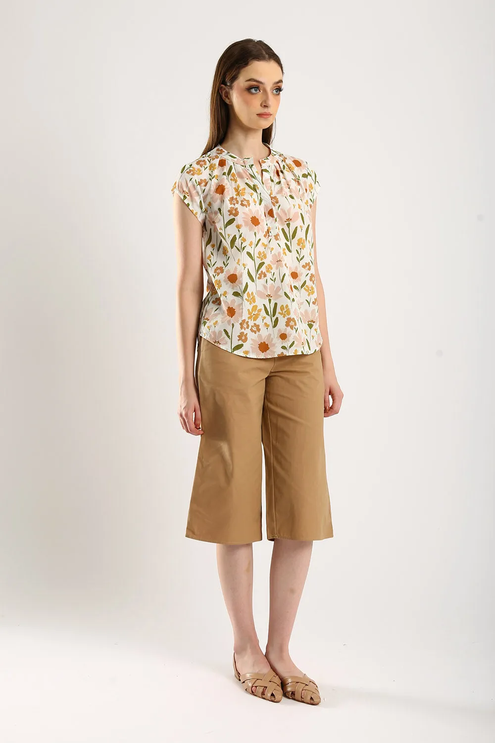 Classic Cotton Culottes in Khakis