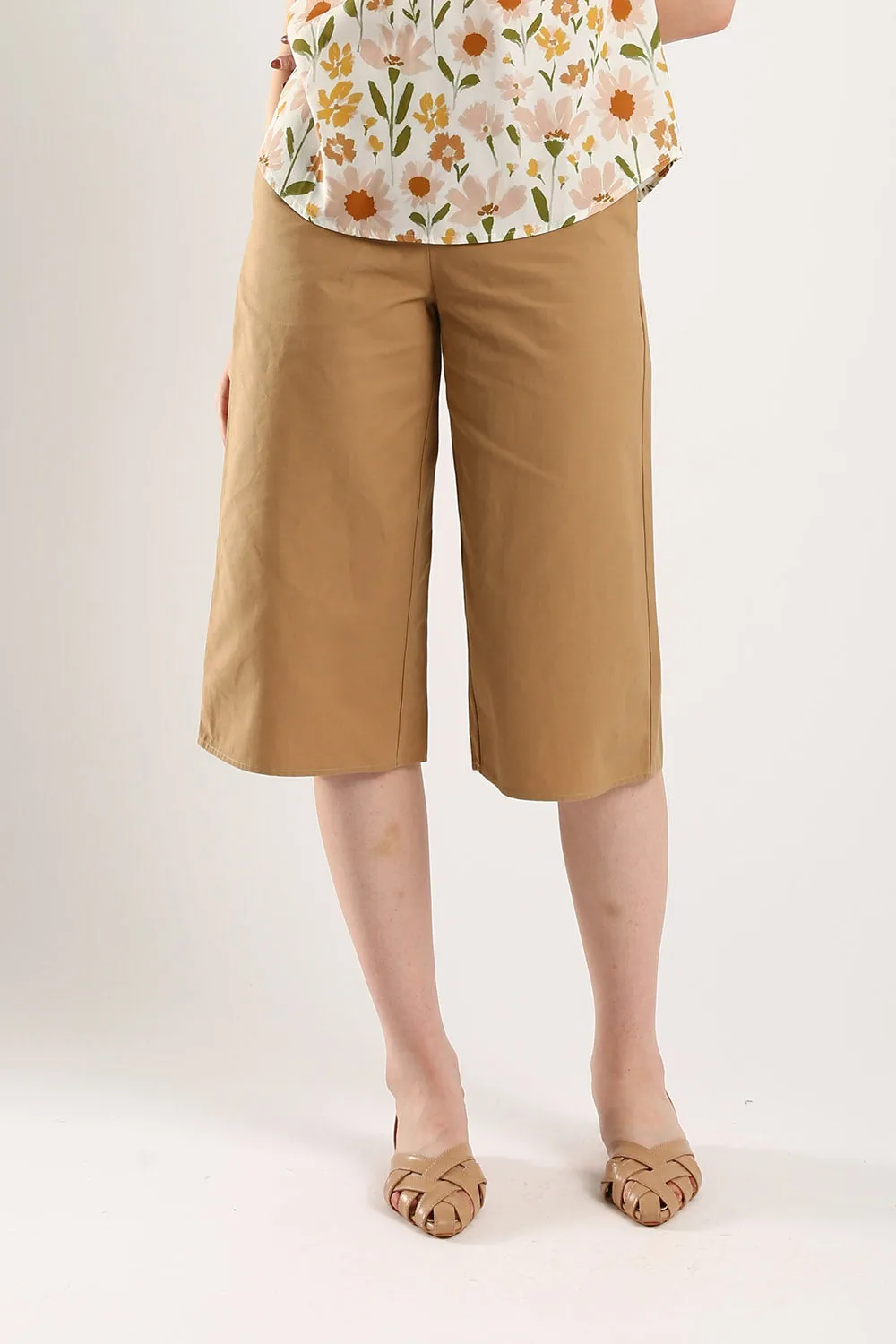 Classic Cotton Culottes in Khakis