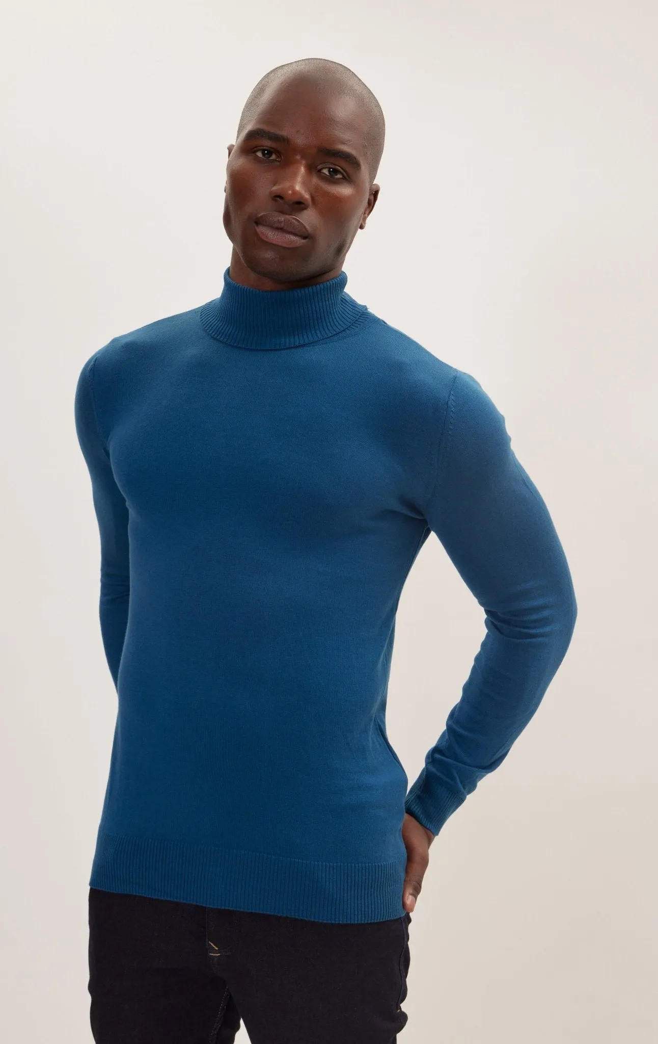 Classic Roll Neck Sweater - Indigo