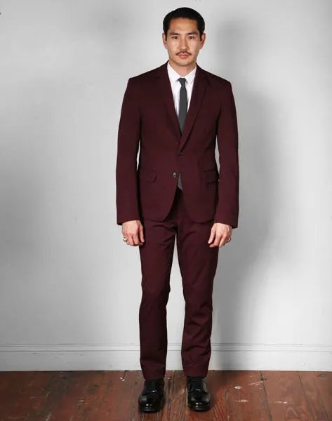 DAYTON CUSTOM// I PARTY Tone on Tone- Burgundy Suiting - Men's Sport Coat - By Robert James