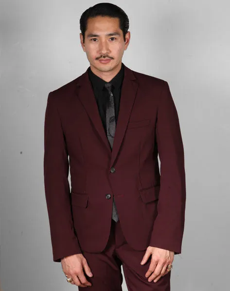 DAYTON CUSTOM// I PARTY Tone on Tone- Burgundy Suiting - Men's Sport Coat - By Robert James