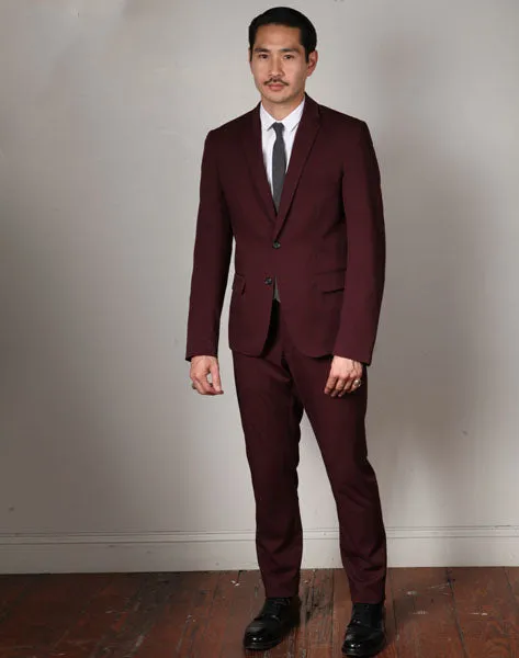 DAYTON CUSTOM// I PARTY Tone on Tone- Burgundy Suiting - Men's Sport Coat - By Robert James