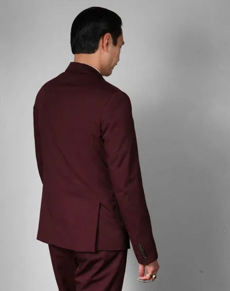 DAYTON CUSTOM// I PARTY Tone on Tone- Burgundy Suiting - Men's Sport Coat - By Robert James