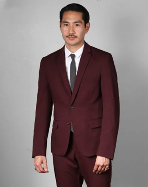 DAYTON CUSTOM// I PARTY Tone on Tone- Burgundy Suiting - Men's Sport Coat - By Robert James