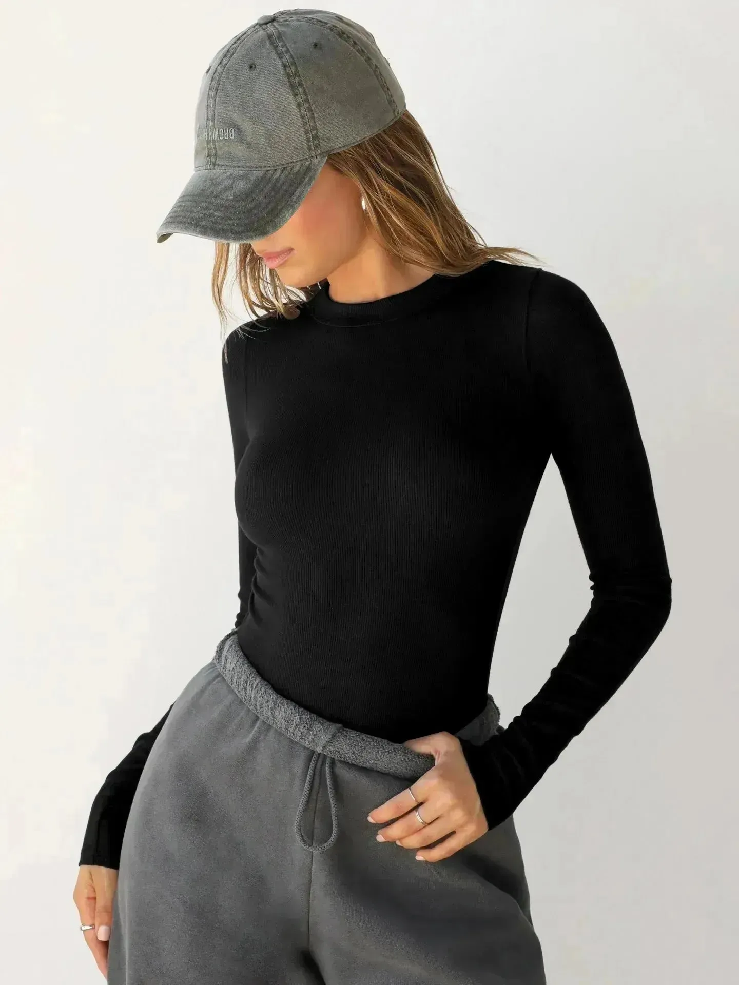 Elegant Chic Long sleeve Elastic Crop Top for Women