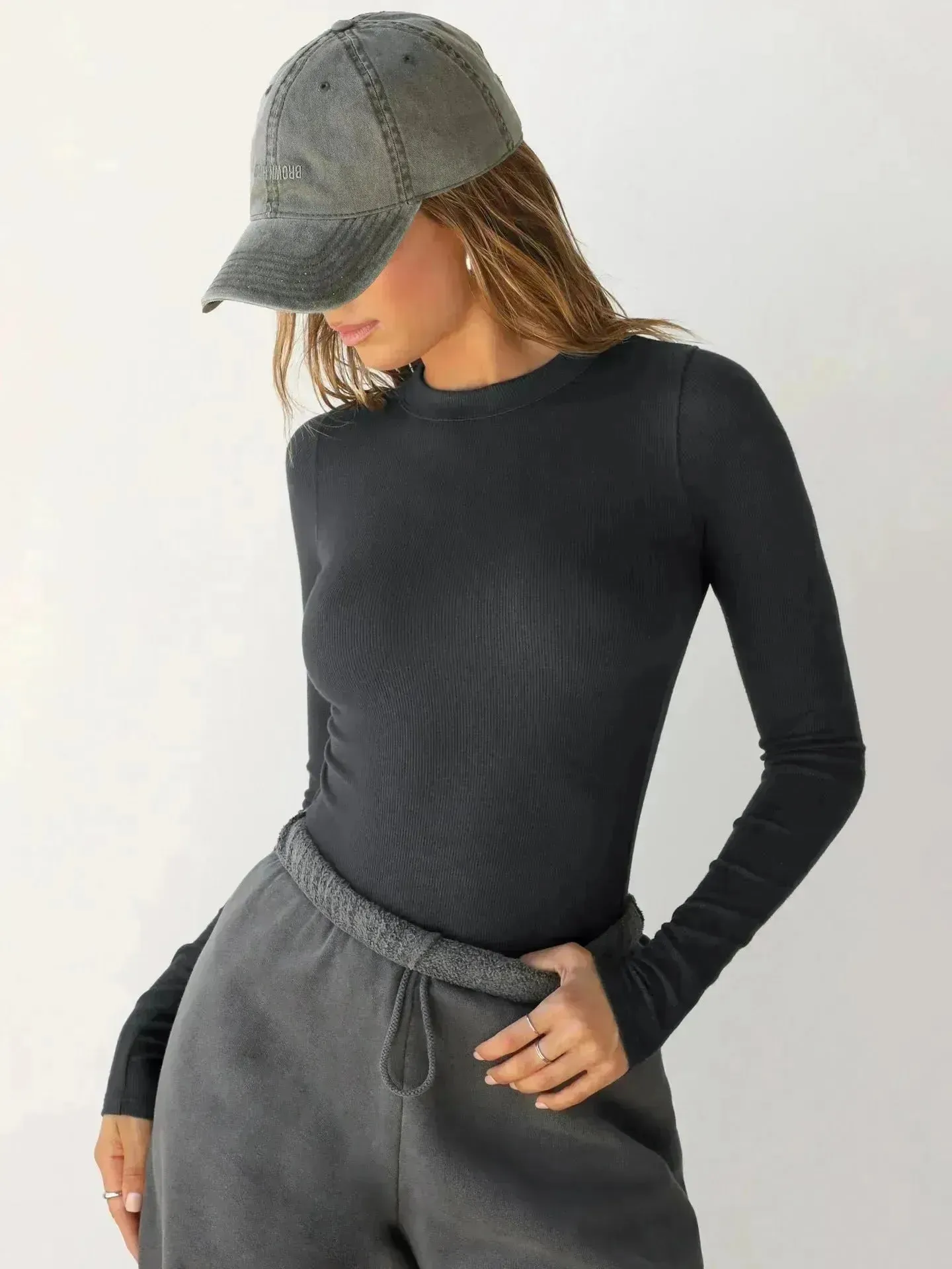 Elegant Chic Long sleeve Elastic Crop Top for Women