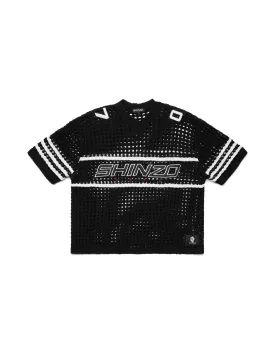 Futtobōru Crochet Knit Jersey Black