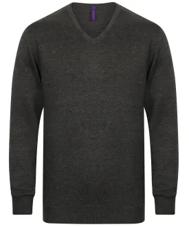 Grey Marl - 12 gauge v-neck jumper