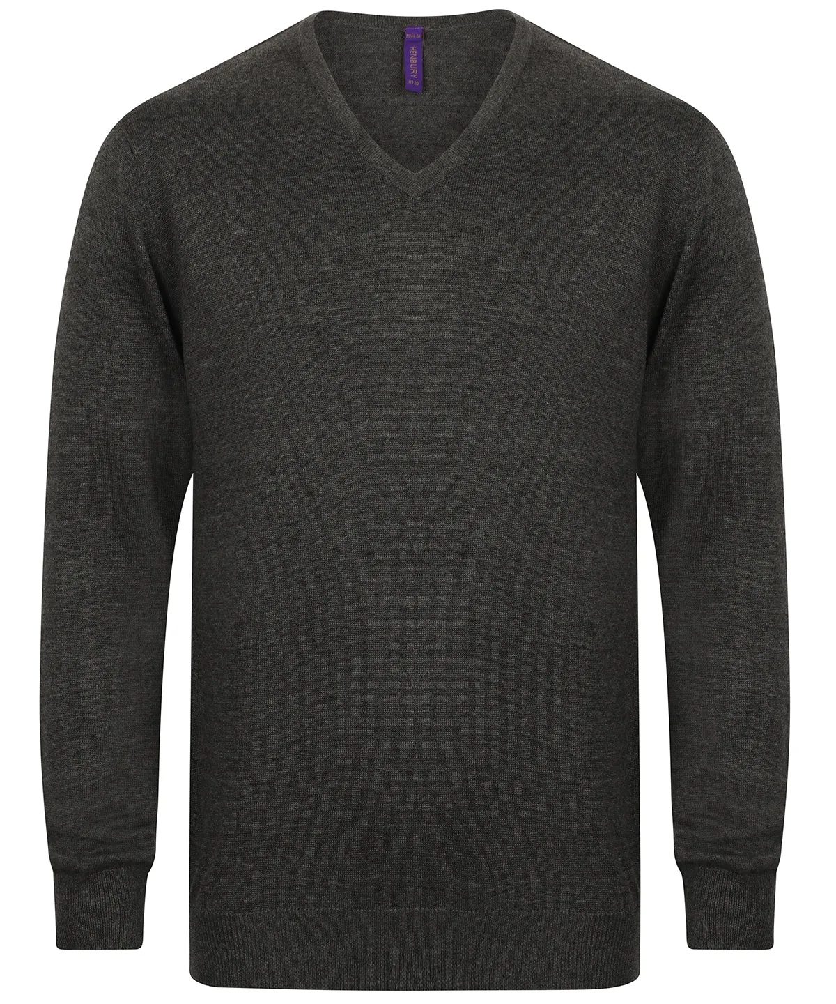 Grey Marl - 12 gauge v-neck jumper