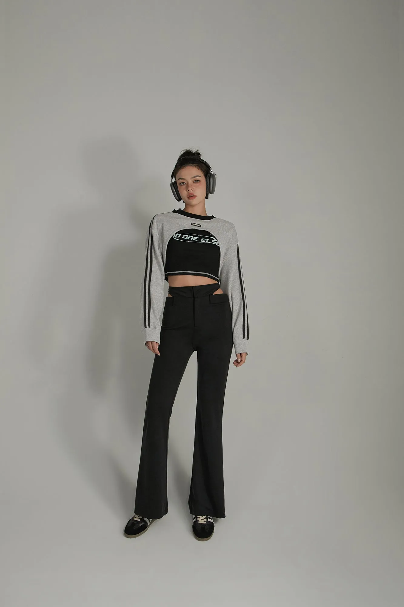 High Waisted Casual Slim Fit Side Cutouts Pants