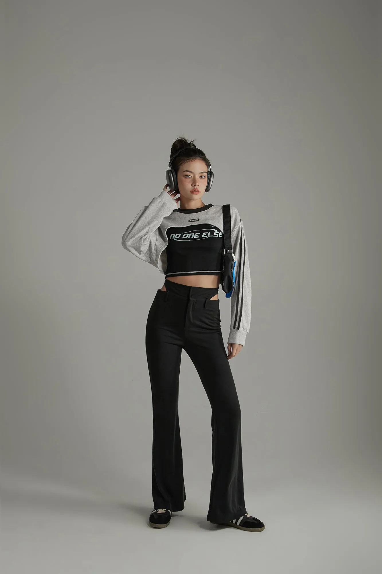 High Waisted Casual Slim Fit Side Cutouts Pants