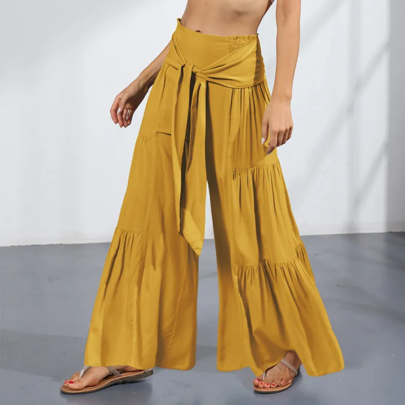 High-waisted Drapey Wide-legged Pants