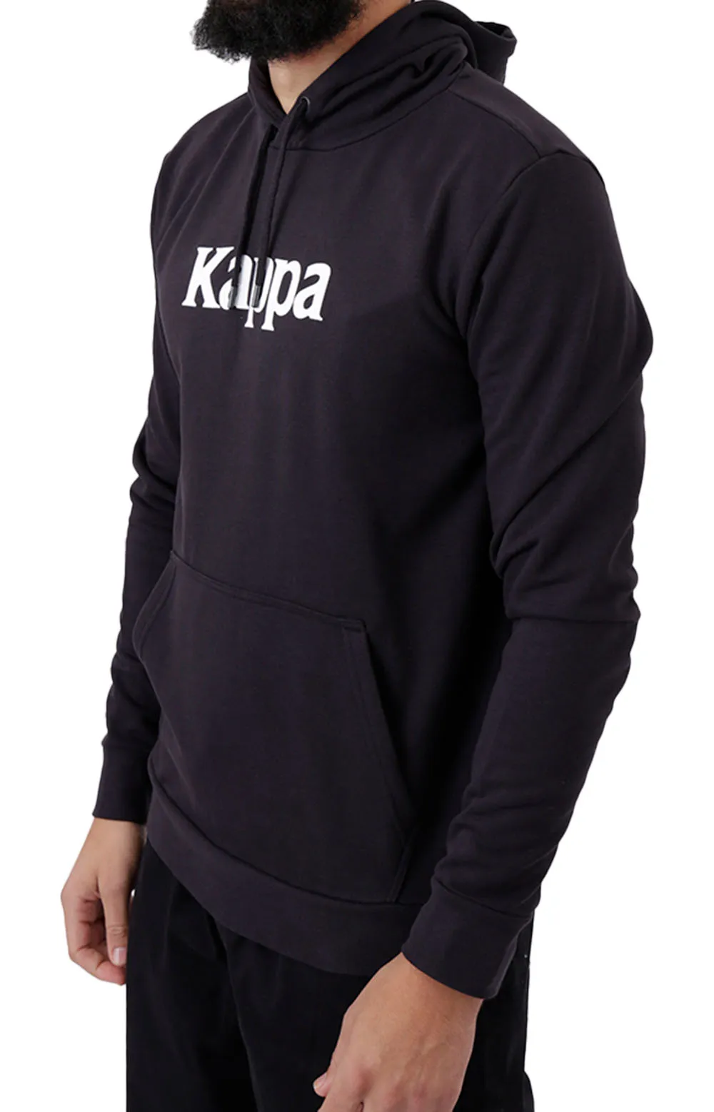 Kappa Haris Classic Pullover Hoodie - Black Smoke/Lt Yellow/Bright White