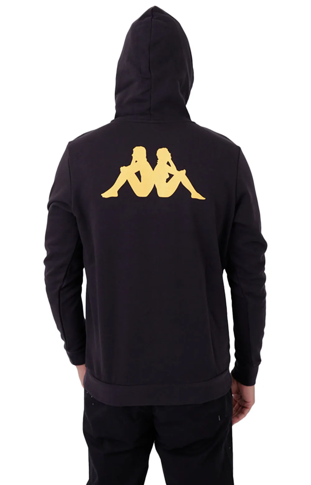 Kappa Haris Classic Pullover Hoodie - Black Smoke/Lt Yellow/Bright White