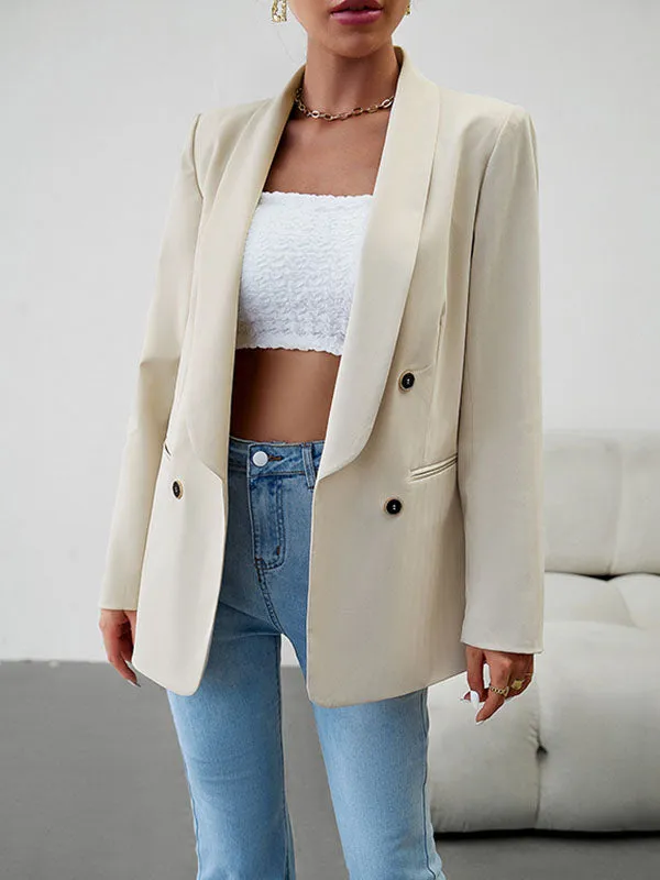 Long Sleeves Loose Split-Joint Lapel Blazer Outerwear